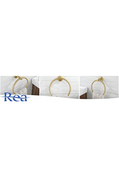 Rea Suport de prosop de baie tip inel, negru