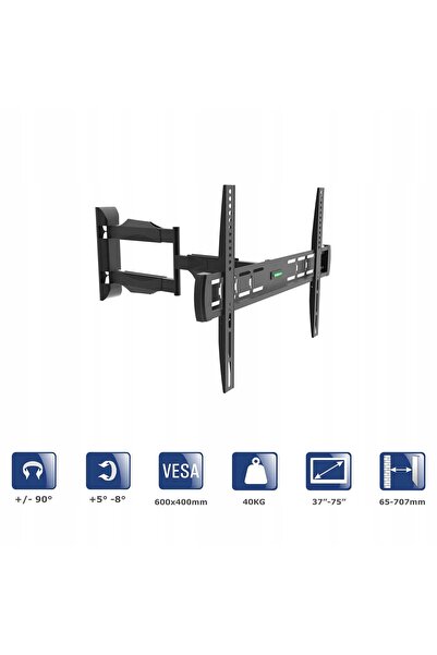Akyga Suport TV 600x400 37-75 inch 40KG Reglare completă