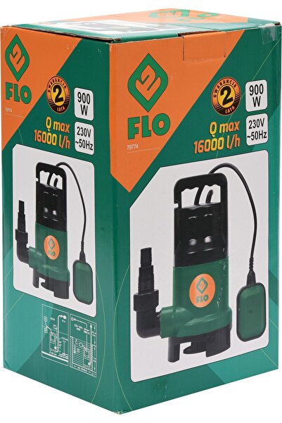 Flo Pompă submersibilă pentru apă murdară sau curată 900W cu plutitor 79774