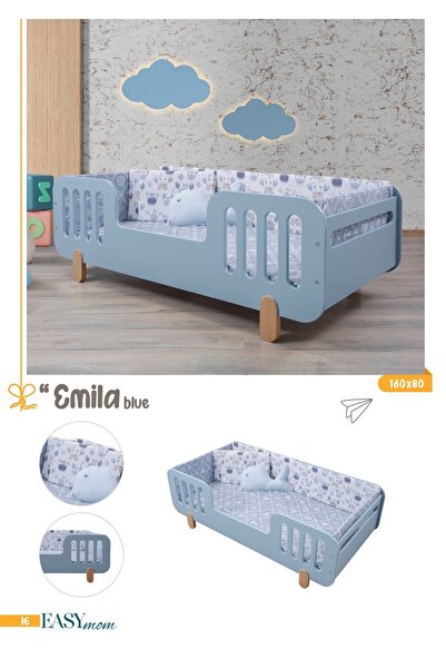 BARANOVA Emila White Montessori Çocuk Karyolası 160x80 cm | Beyaz Ahşap Yer Y...