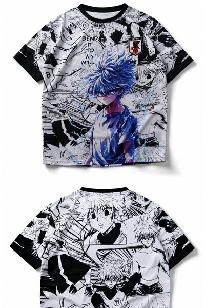 Fuddy Moda Unisex Hunter X Hunter Killua Forma, Oversize Anime Temalı Jersey ...