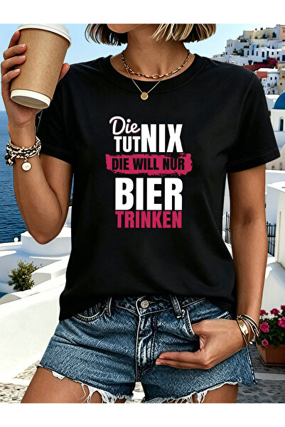 Ekim11 تي شيرت مطبوع عليه عبارة German Just Want to Drink Beer، قميص كاجوال ب...