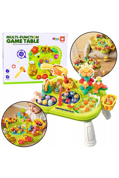 LeanToys Masă educativă multifuncțională cu sunete și lumini 2 în 1