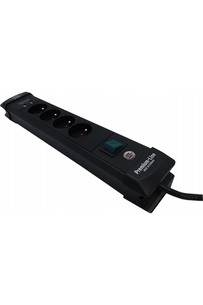 Brennenstuhl Prelungitor cu 4 prize pentru birou, cu prize USB, cablu de 1,8m