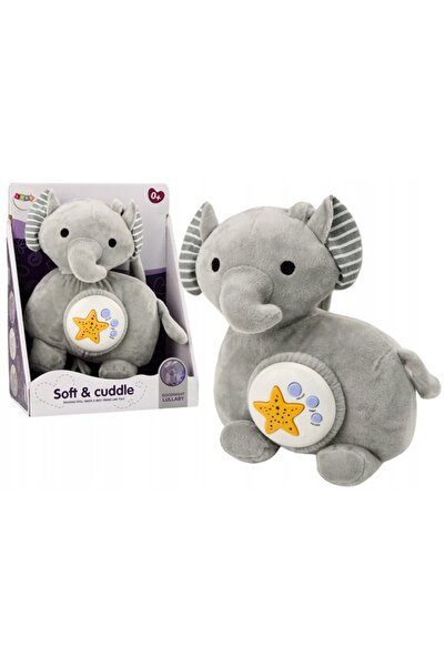 LeanToys Elefant de pluș, proiector, ajutor pentru somn, elefant gri, jucărie...