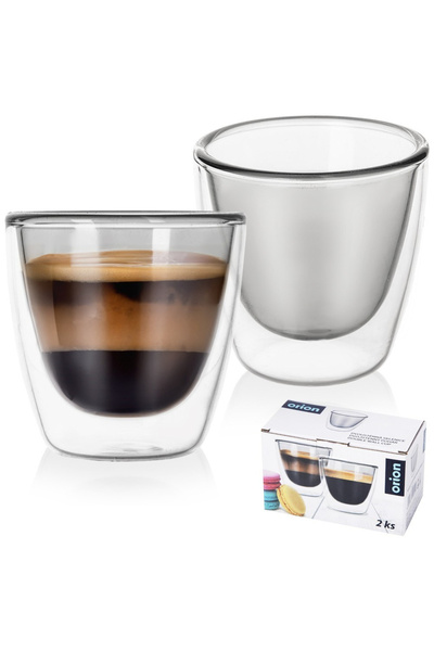 Orionis Pahare Termice cu Perete Dublu pentru Cafea Espresso ORION 90 ml 2 buc.
