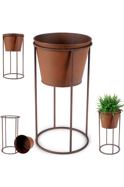 Vilde Capac decorativ metalic pentru ghiveci pe suport, 44 cm