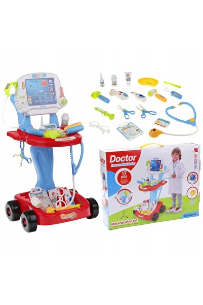 Nobo Kids Set de doctor pentru copii, cărucior medical, albastru