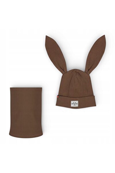 PANPAN BOYA Căciulă cu urechi + fular cu dungi, set pentru copii 2-7 ani, pri...