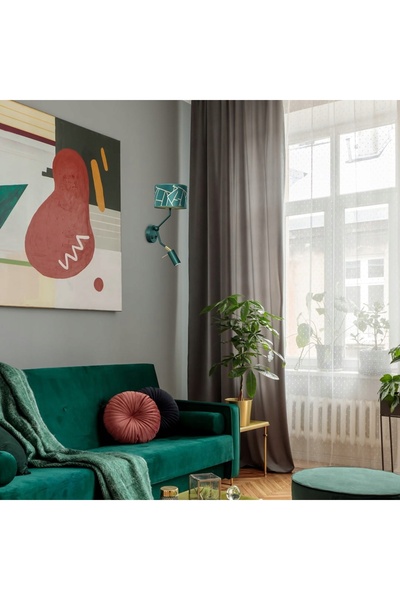 NO BRAND Aplica de perete ZIGGY VERDE Auriu/Verde sticlă 1xE27+1x mini GU10