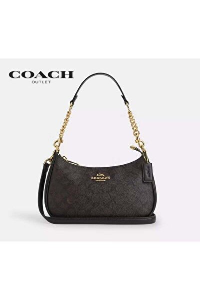 Brand Coach Teri Shoulder Bag In Signature Canvas for women Crossbody bag Han...