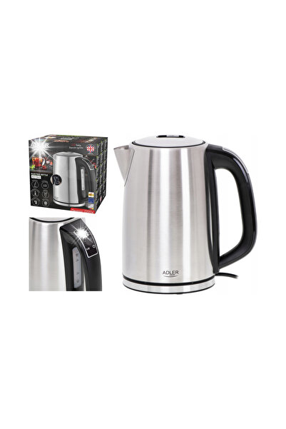 adler Fierbător electric fără fir, metalic, 1,7L, Strix, cu reglare a tempera...