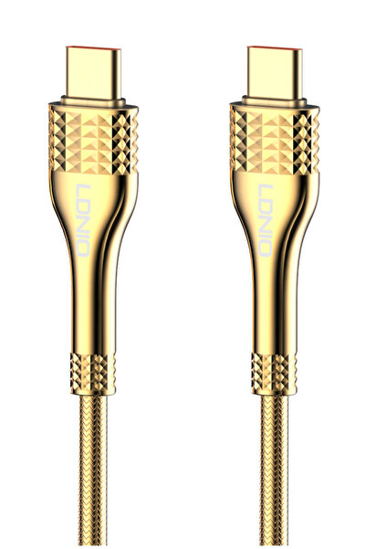 LDNIO Καλώδιο USB-C σε USB-C LC651C, 65W, 1μ, χρυσό