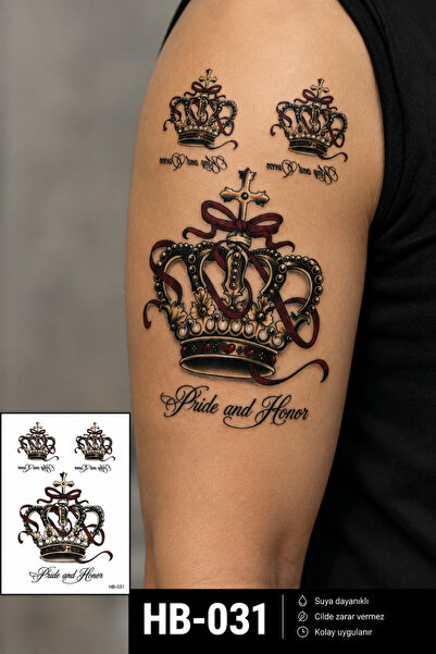 medink tattoo Gerçekci Kral Taçı Dövme geçici Etiket Kadın Erkek Kol Bacak St...