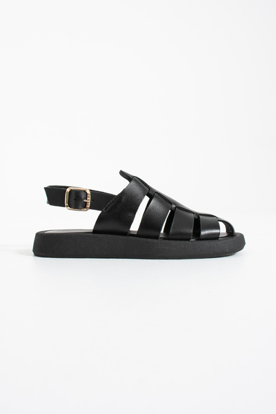 Siena Shoes Дамски сандали Кайзер от естествена кожа със златна катарама и ле...
