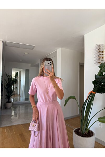 MERVE AKSOY Cs Premium Cotton T-Shirt - Pink