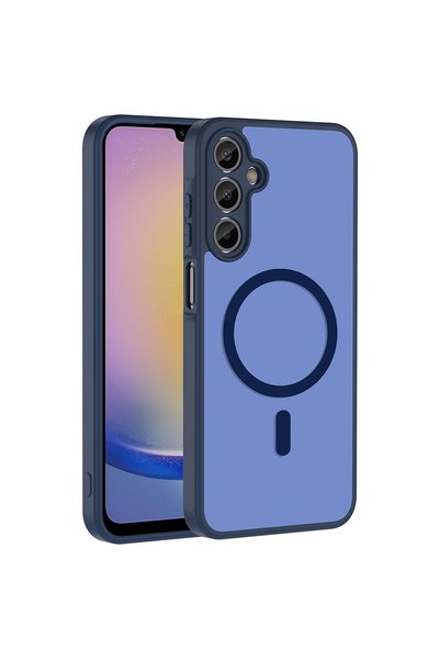 Microsonic Samsung Galaxy A14 Compatible Case Magsmoke Neo Navy Blue