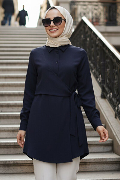N.S NEVA STYLE Bočno vezana tamnoplava hijab tunika 10126L