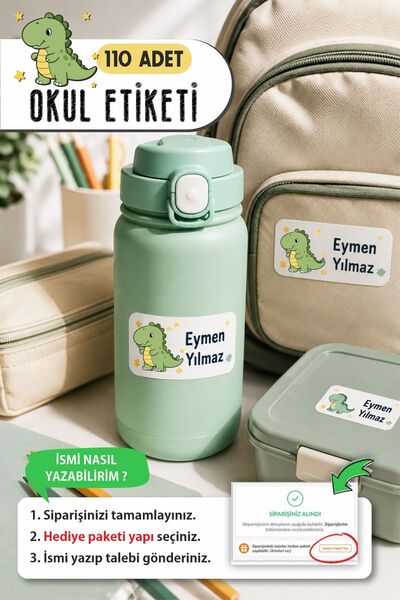 Piksel Grafik Okul Etiketi Kalem Defter isimli Etiket Isim Yazılabilen Seviml...