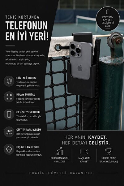 Formera Tenis Kortu Telefon Tutucu File Üstü Video Çekim Aparatı