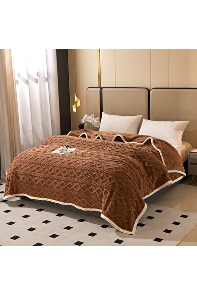 Edormitor Pătură Cocolino cu blană, Model tricotat 200x230 cm E PCC5302