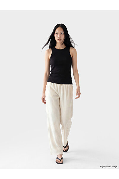 LC Waikiki Esvab • Modern & Distinctive Women's Striped Trousers with Waist D...