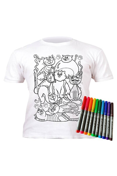 OEM Splat Planet Πλενόμενο T-Shirt Ζωγραφικής "Kitty Cats" με Μαρκαδόρους (7-...