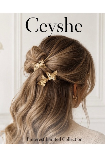 CeyShe دبوس شعر من Pinterest مكون من قطعتين، مطلي بالذهب اللامع، مطلي بالذهب ...