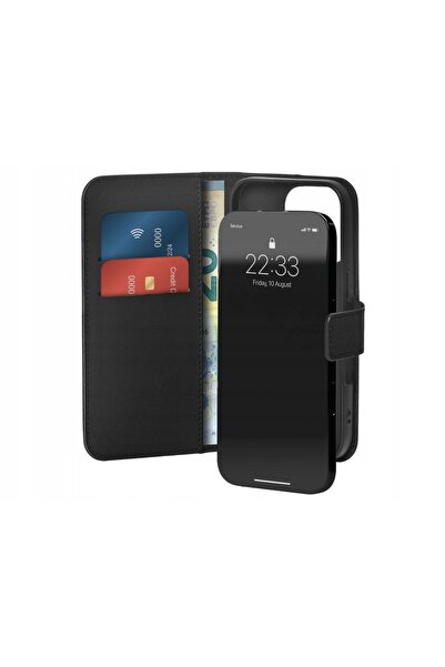 NO BRAND Husă PURO Wallet Stand pentru Apple iPhone 16 Pro Max Negru