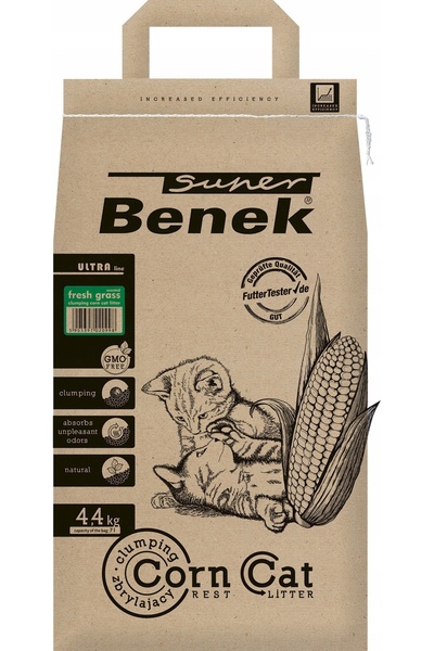NO BRAND Hrana pentru pisici SUPER BENEK Corn Cat Ultra Fresh Grass 7 L