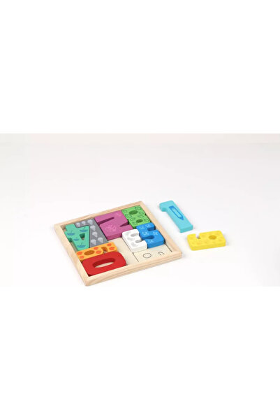 MomKi Puzzle Din Lemn Cu Numere, 12 Piese