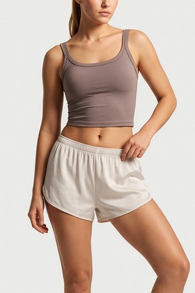 AUW Kadın İnce Askılı Pamuklu Modal Crop 3'lü - SoftFit