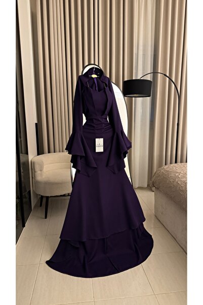 Nareen Fashion Deep Purple Evening Dress Embodying Opulence and High-End Style
