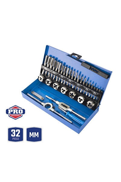 Workpro WP309008 32 Parça Profesyonel Metrik Kılavuz ve Pafta Takımı Diş Açma...