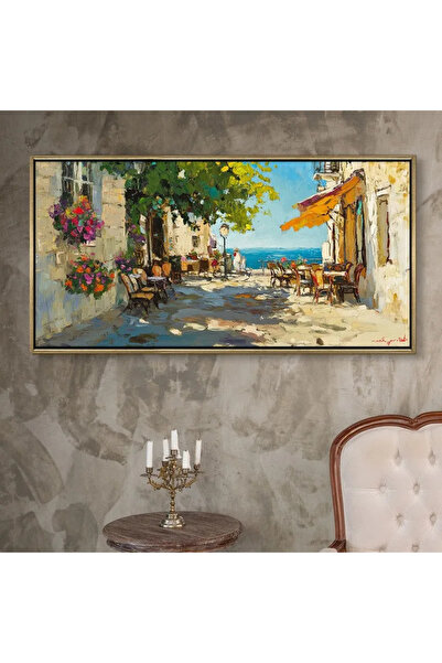 Signtouch Advertising Signtouch Coastal Street Café Canvas Wall Art 60x120 cm...