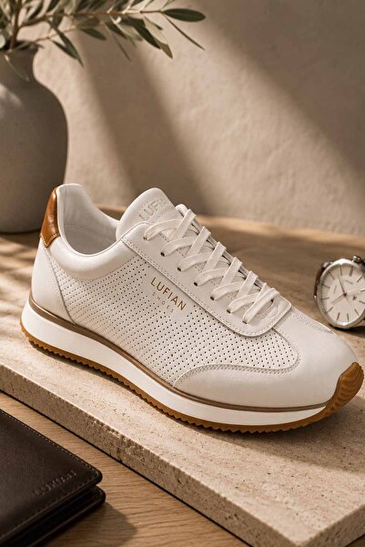 Lufian Men's Black Genuine Leather Sneaker Daily Sports Shoes Casual Comforta...