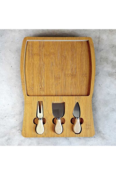 WEYNE Bamboo Curved Cheese Plate Presentation and Serving Tray, Breakfast Tra...