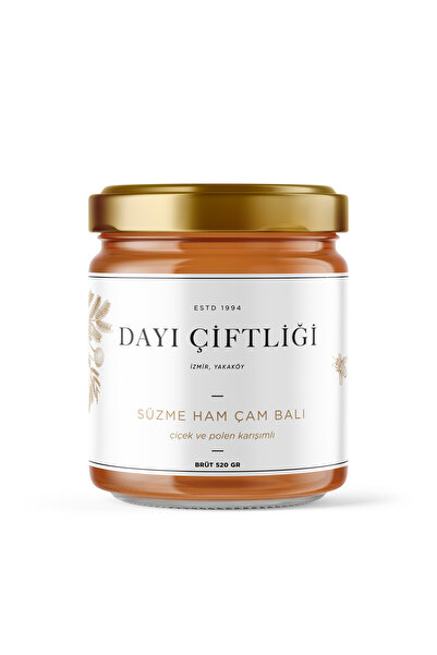 Dayı Çiftliği Süzme Ham Çam Balı 520 Gr - Çiçek ve Polen Karışımlı