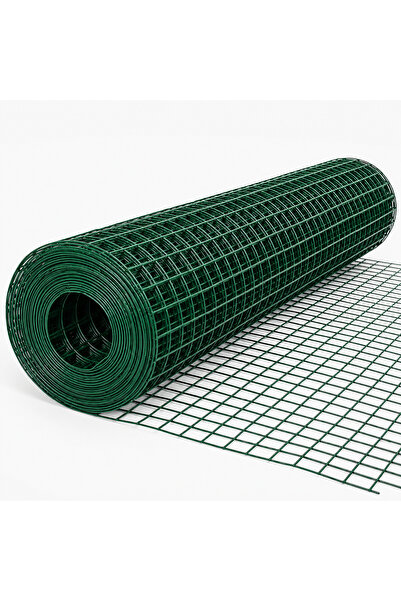 İSTANBUL ÇİT METAL PVC Kaplı Puntalı Tel 0,70 mm 12x12 mm Göz 1x10 Metre Rulo...