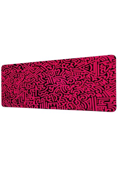 gxe.art Keith Haring Doodle Pattern 40X90 cm Gamer Mousepad Non-Slip Base Lar...