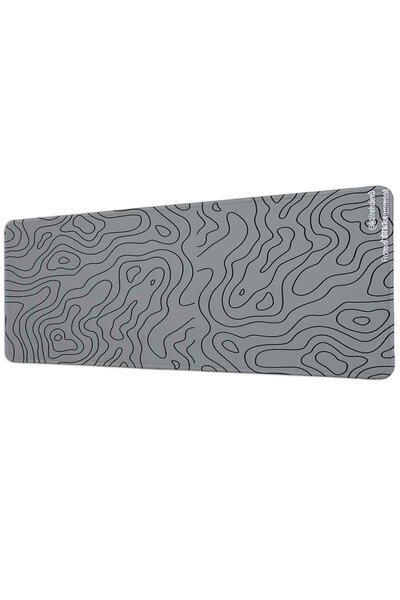 gxe.art Gray Black Topographic Wave Pattern 40X90 cm Gaming Mousepad Non-Slip...