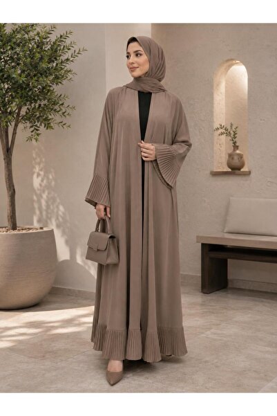 NOUR Blackberry Cloche Abaya with Elegant Pleats