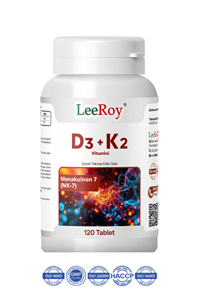LeeRoy D3 ve K2 Vitamini İçeren Takviye Edici Gıda 120 Tablet