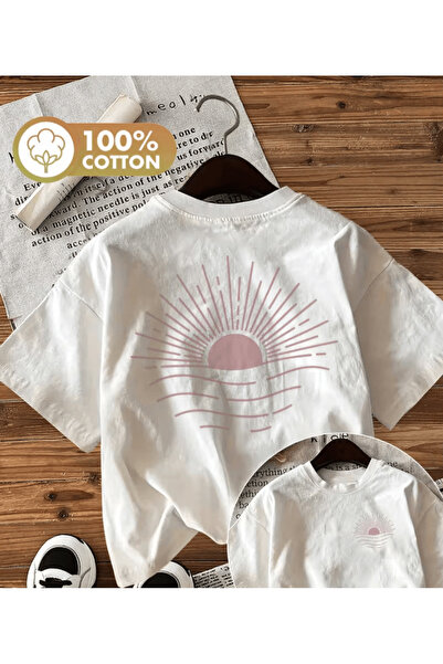 one button Μπλουζάκι Premium Oversize με στάμπα Pink Sunrise