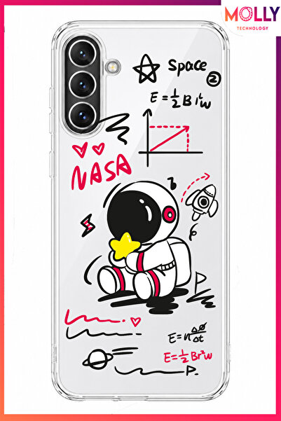 Molly SAMSUNG GALAXY A27 İçin Şeffaf Cosmic Doodle Desenli Silikon Kılıf