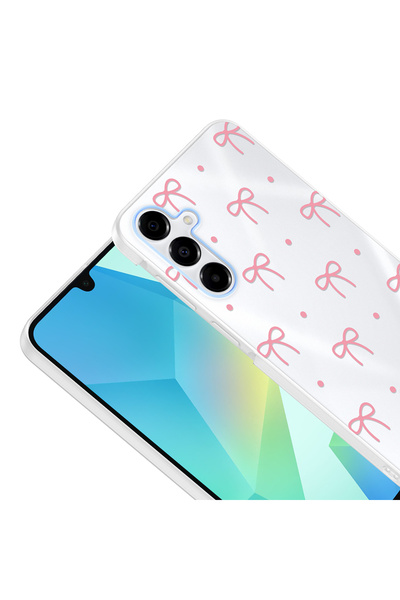 Rivor Samsung Galaxy A17 Uyumlu Kılıf Kamera Çıkıntılı Fiyonk Desenli İnce Zarif Sert Kapak
