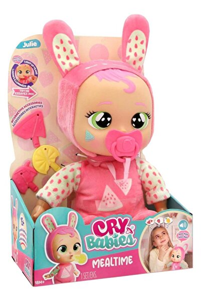 Cry Babies Newborn Mealtime Julie Interactive Doll–Cries Light-Up Tears, Reac...