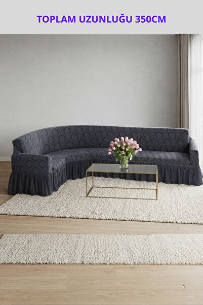kutlale Jakarli Ottoman (Shawl) Pattern 5-Seater (350cm) L Corner Sofa Cover ...