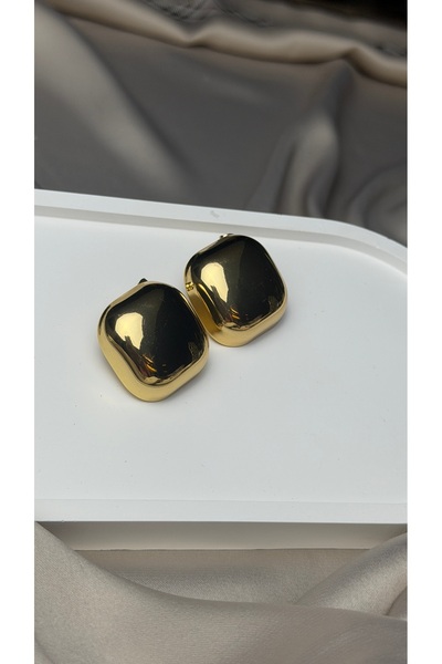 Gold çelik plaka küpe