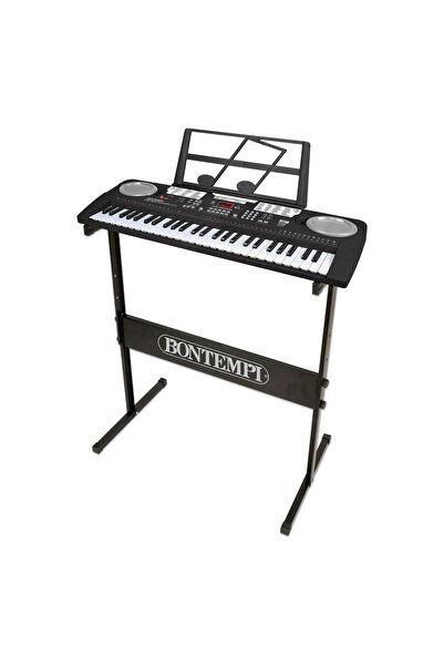 OEM Pian electronic cu 54 de clape, culoare neagră, include stativ pentru par...
